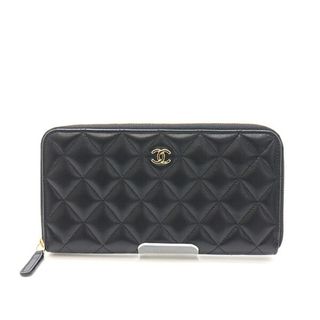 シャネル(CHANEL)のCHANEL シャネル マトラッセ ラウンドファスナー長財布 AP0242 ゴールド金具 ランダムシリアル ブラック（黒） 未使用品(財布)