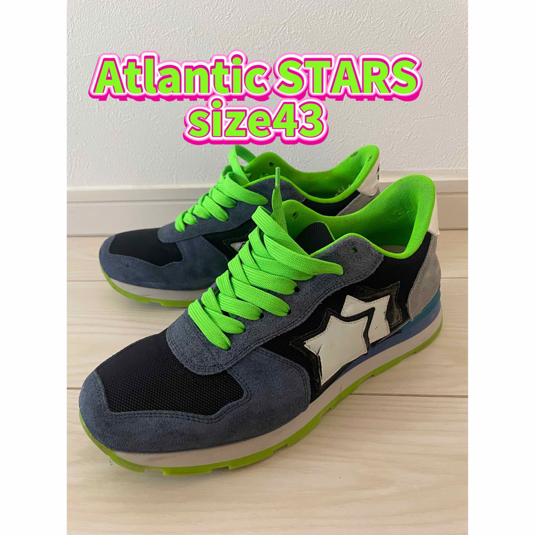 Atlantic STARS ネイビー×グリーンメンズスニーカーsize43