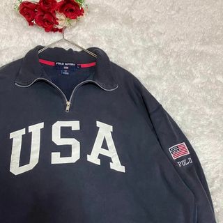 人気 USA製 90s POLO SPORTS ポロベア スウェット ネイビー | alamiah