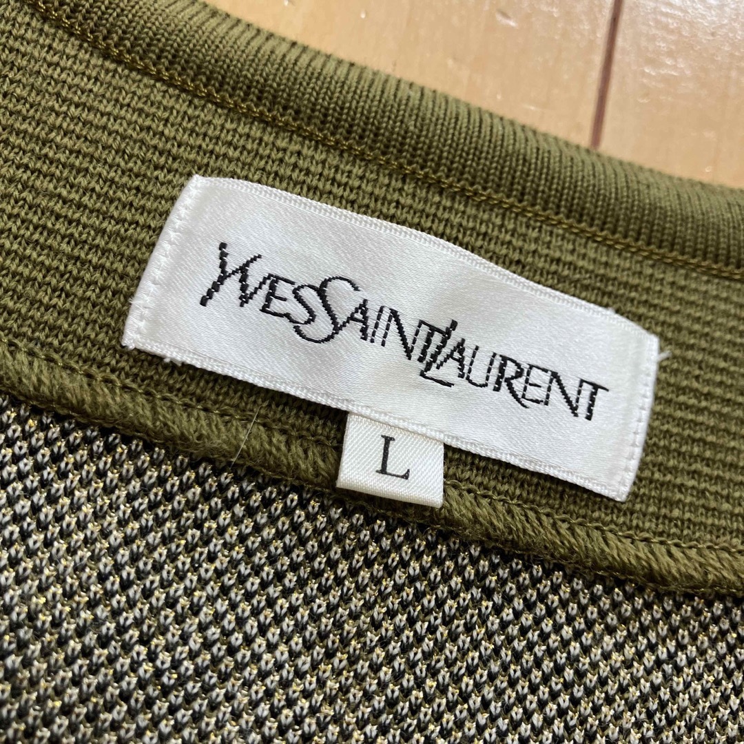 YVES SAINT LAURENT ノーカラージャケット　金ボタン　Lサイズ