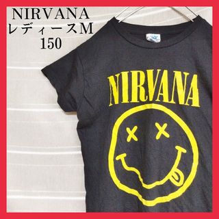 ミュージックティー(MUSIC TEE)のNIRVANAニルバーナバンドTシャツtシャツバンtスマイリー黒ロック海外製ロゴ(Tシャツ(半袖/袖なし))