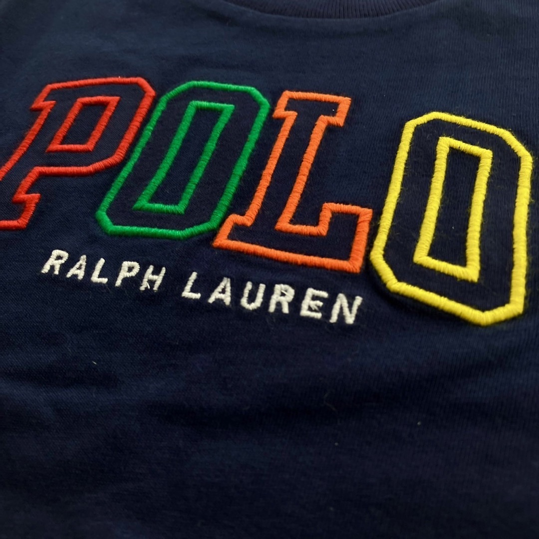 Ralph Lauren(ラルフローレン)の12m80cm   ラルフローレン  半袖　紺　カラフルPOLOロゴ　Tシャツ キッズ/ベビー/マタニティのベビー服(~85cm)(Ｔシャツ)の商品写真