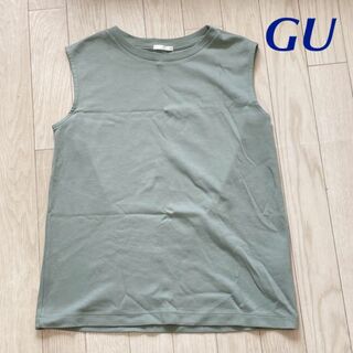 ジーユー(GU)のGU ノースリーブ Tシャツパステルグリーン M(Tシャツ(半袖/袖なし))