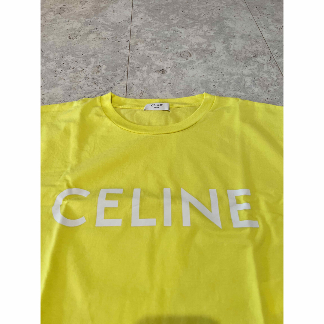 レディースCELINE クロプド　Tシャツ　イエロー　size XS