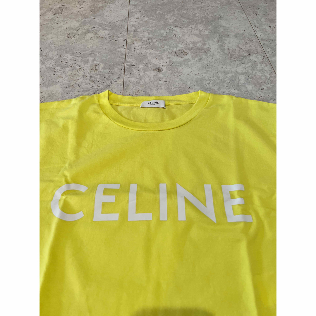 celine(セリーヌ)のCELINE クロプド　Tシャツ　イエロー　size XS レディースのトップス(Tシャツ(半袖/袖なし))の商品写真