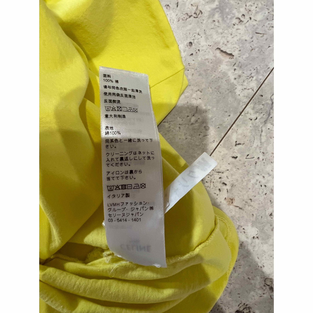 celine(セリーヌ)のCELINE クロプド　Tシャツ　イエロー　size XS レディースのトップス(Tシャツ(半袖/袖なし))の商品写真