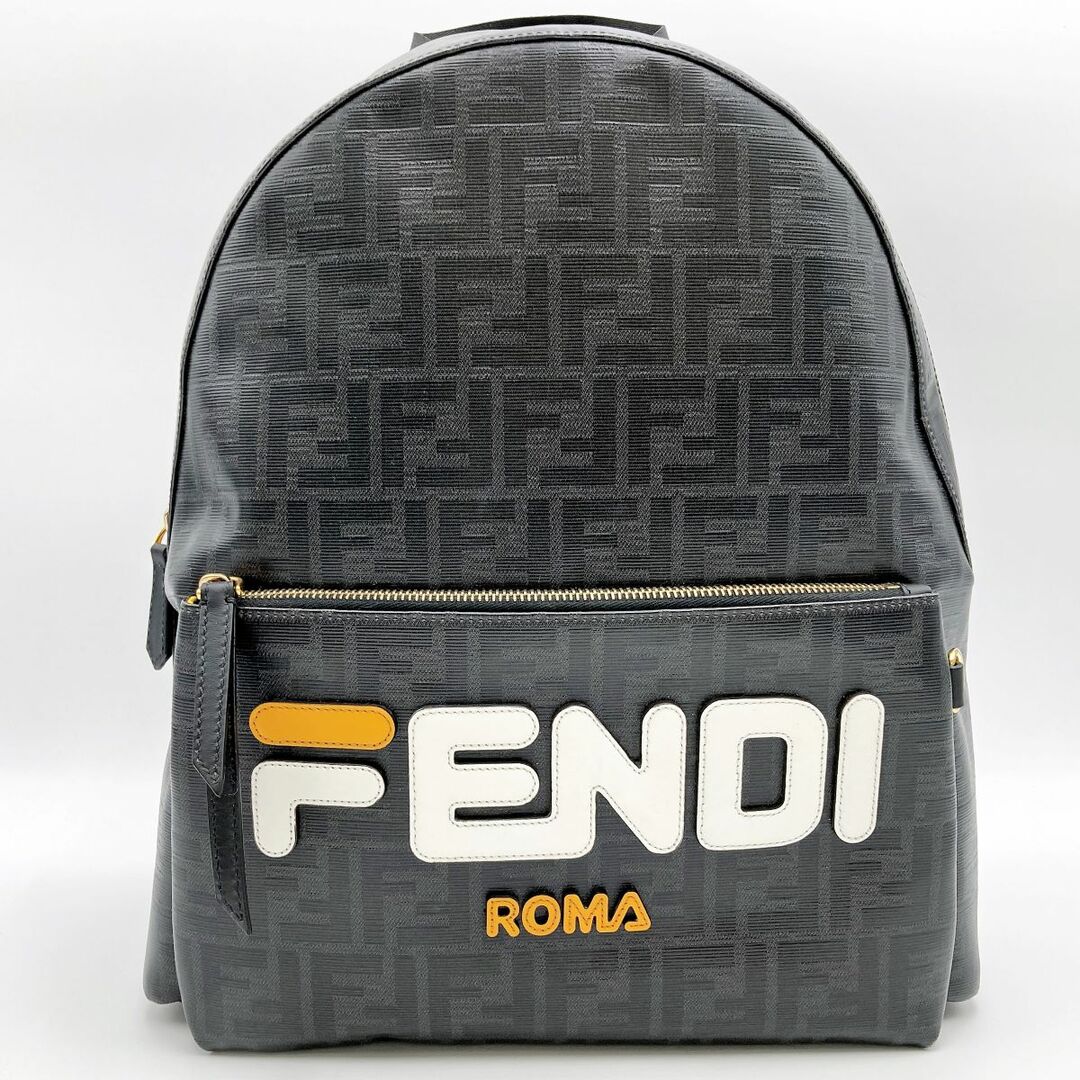 セール FENDI フェンディ ズッカ リュック デイパック フィラコラボ バッグ ブラック 黒 PVC 7VZ042-A5N7 レディース ファッション USED