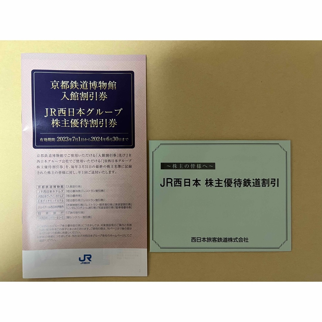 JR西日本 株主優待券 鉄道割引券 5枚