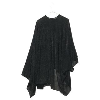 バレンシアガ(Balenciaga)のBALENCIAGA バレンシアガ 19SS ラメデザインポンチョカットソー 半袖Tシャツ 601164 TYK06 ブラック レディース(その他)