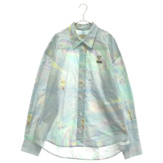 メゾンキツネ(MAISON KITSUNE')のMAISON KITSUNE メゾンキツネ 20SS Multicolor Hologram Fox Print Casual Shirt マルチカラーホログラムフォックスプリント長袖シャツ EM00416WC4009 マルチ(シャツ)