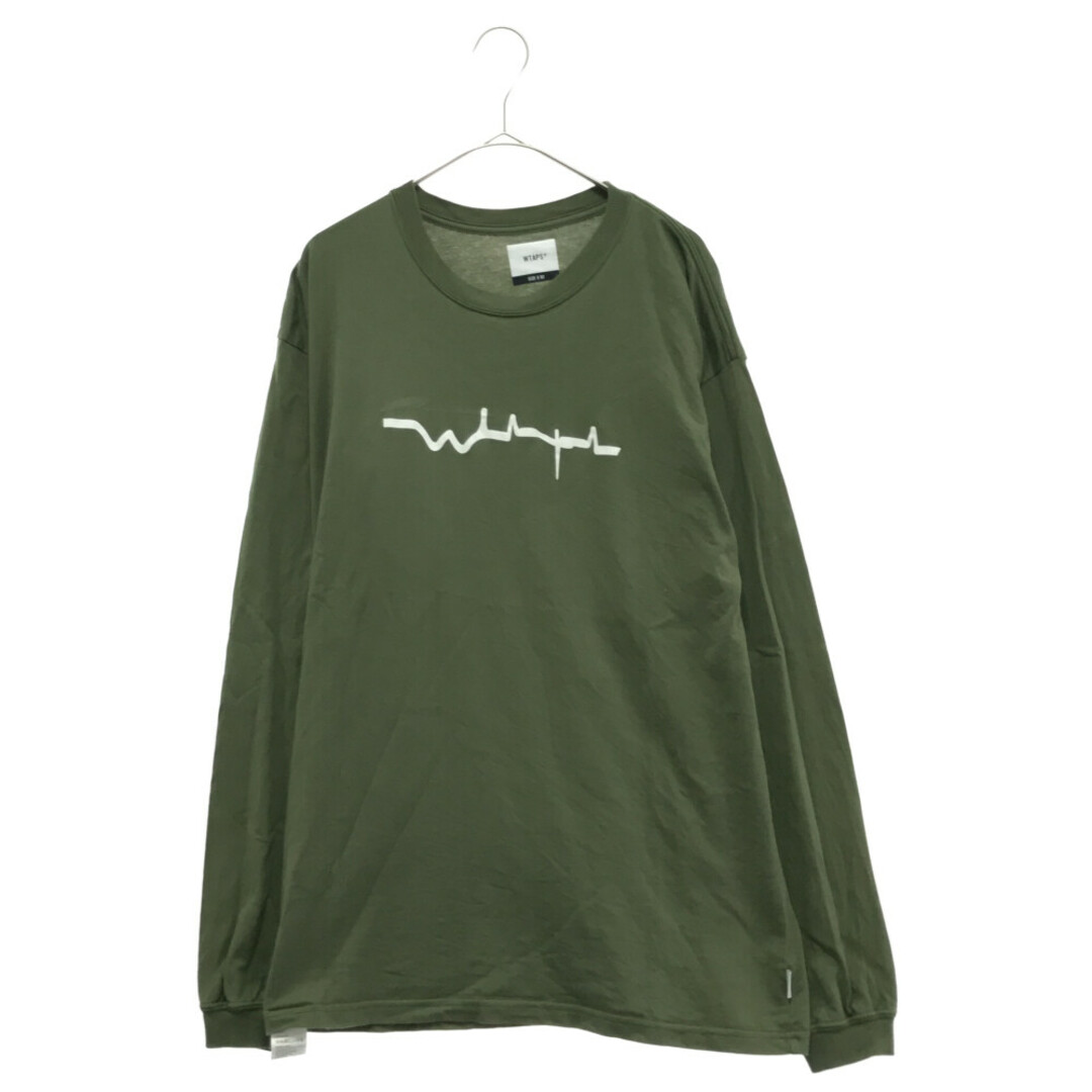 WTAPS ダブルタップス 21AW VIBES L/S TEE 212PCDT-LT01S バックロゴプリントロングスリーブ長袖Tシャツ カーキ