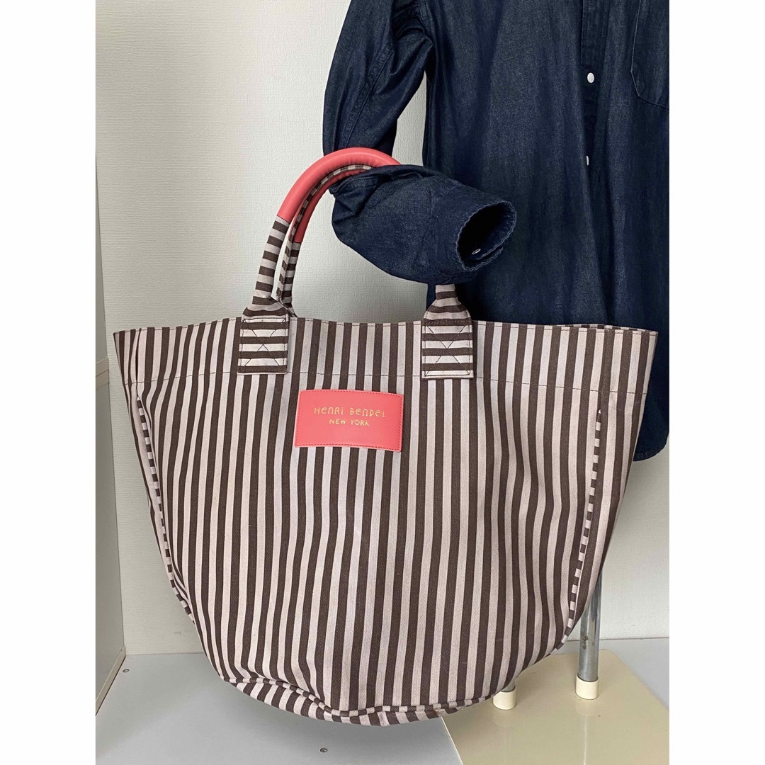 【新品未使用】HENRI BENDEL トート ショルダーバッグ 大 ストライプ