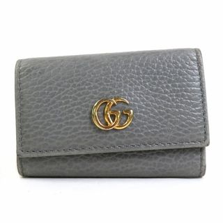 グッチ(Gucci)のグッチ GUCCI キーケース GGマーモント レザー/メタル グレー/ゴールド ユニセックス 456118 送料無料【中古】 e56067f(キーケース/名刺入れ)