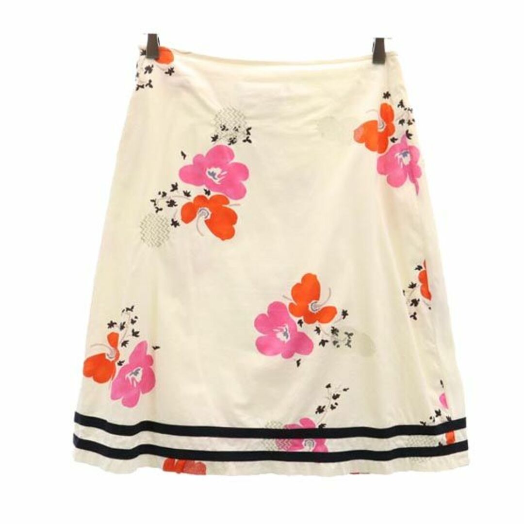 マックスマーラ 花柄 ひざ丈スカート 38 アイボリー系 MAX MARA レディース 【中古】 【230710】