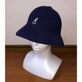 カンゴール(KANGOL)のM 美品 KANGOL バケットハット メトロハット カンゴール ネイビー 紺(ハット)