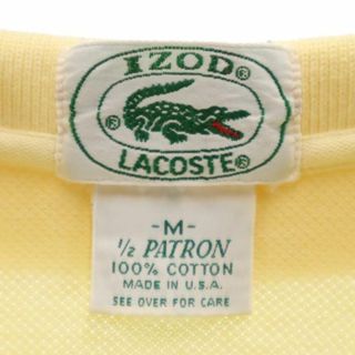 ラコステ 90s アイゾッド 半袖 ポロシャツ M ブラック LACOSTE IZOD 鹿の子 ロゴ刺繍 メンズ   【230702】