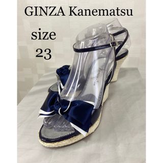 ギンザカネマツ(GINZA Kanematsu)の銀座かねまつ　ウエッジソールサンダル　リボン(サンダル)