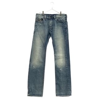 ディーゼル(DIESEL)のDIESEL ディーゼル SAFADO WASH 0071J ウォッシュド ダメージ加工 ストレートデニムパンツ ボタンフライ インディゴ(デニム/ジーンズ)