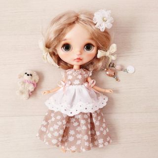 ポップマートブライス outfit 花柄マキシワンピースset ベージュ(その他)