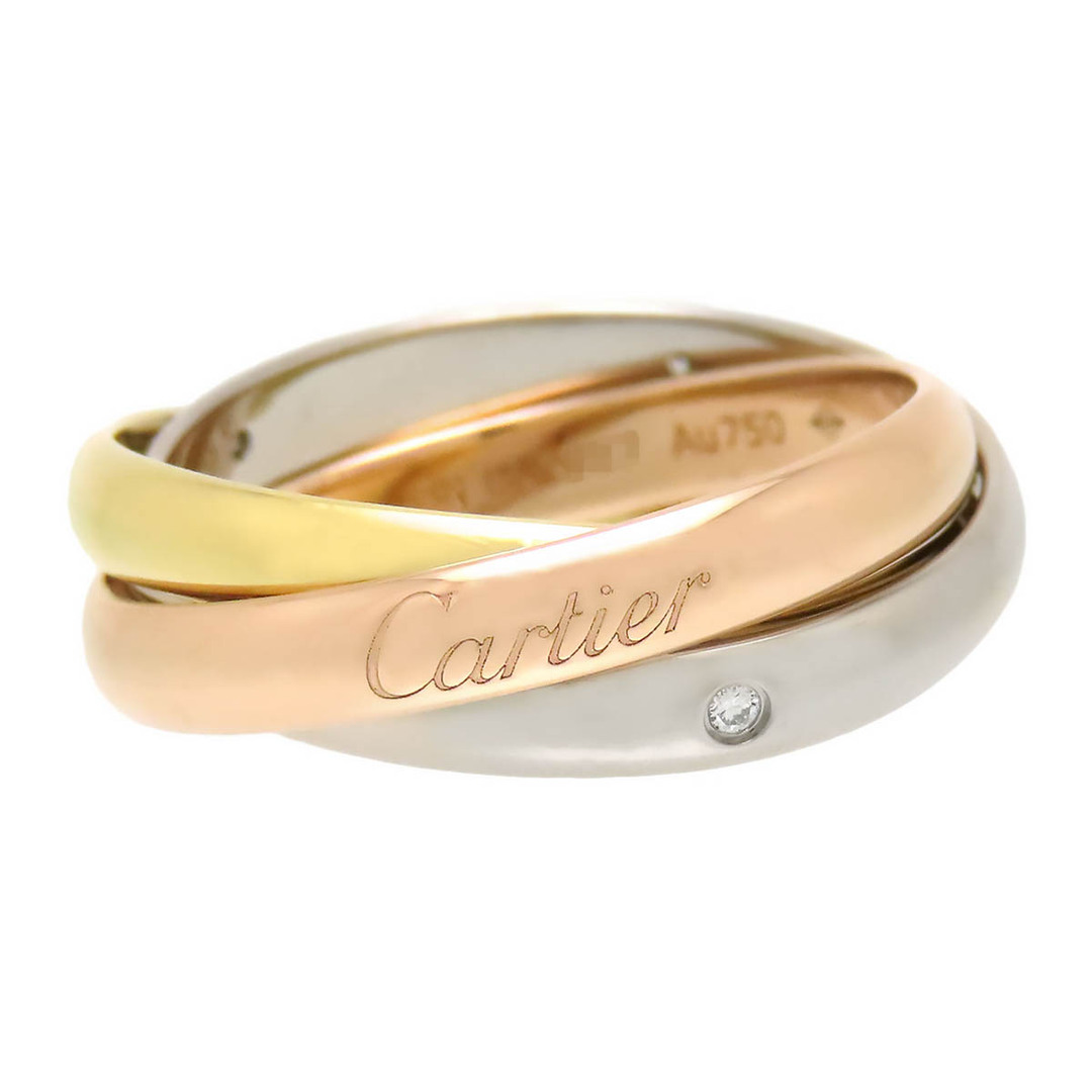 カルティエ トリニティ リング #59 B4088559 AU750 (K18YG K18PG K18WG) レディース CARTIER [美品]  【ジュエリー】