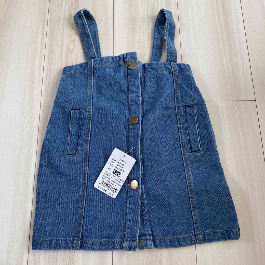 新品⭐︎デニムワンピース キッズ/ベビー/マタニティのキッズ服女の子用(90cm~)(ワンピース)の商品写真