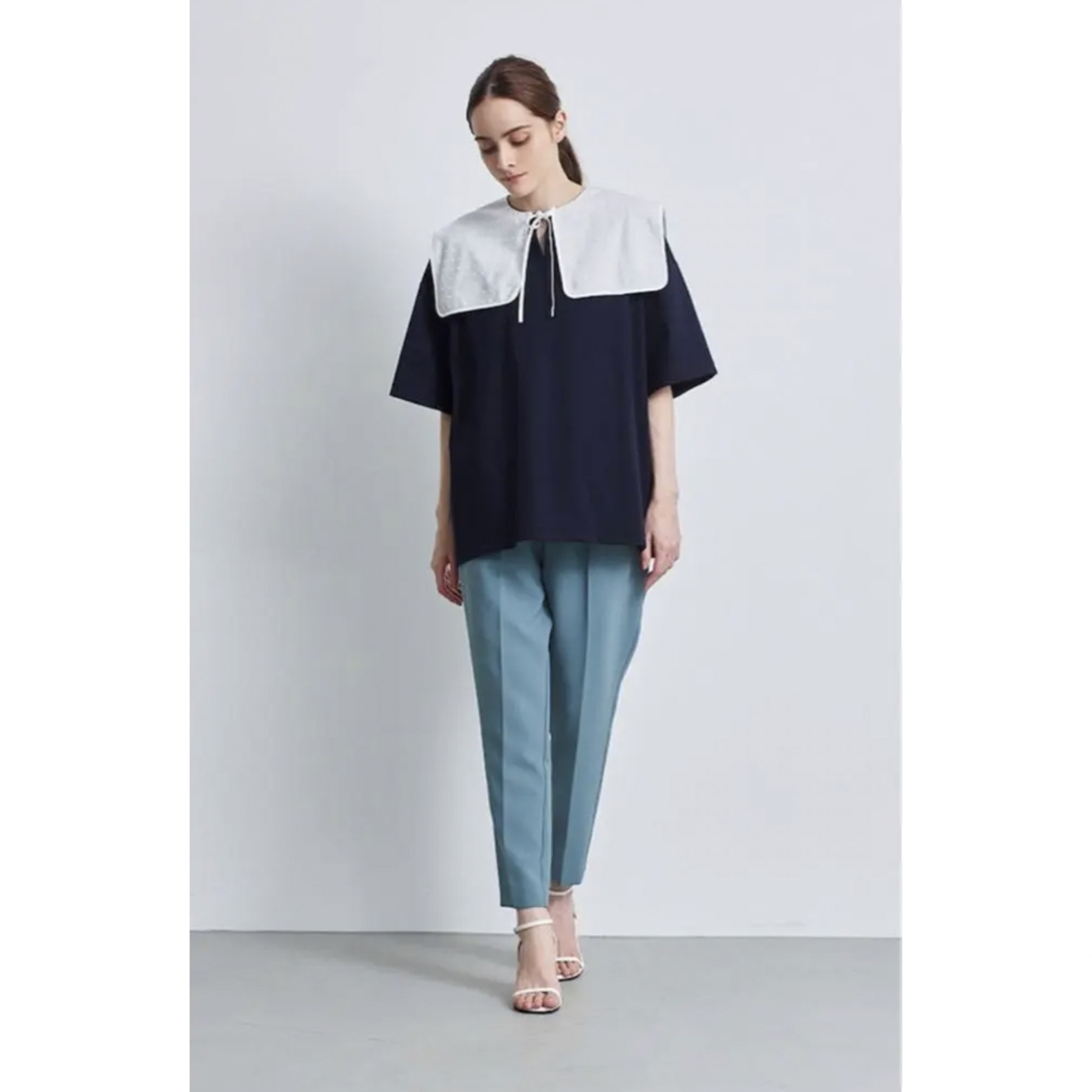 s..さま専用】yori フロッキードットカラーTee (ネイビー)の通販 by
