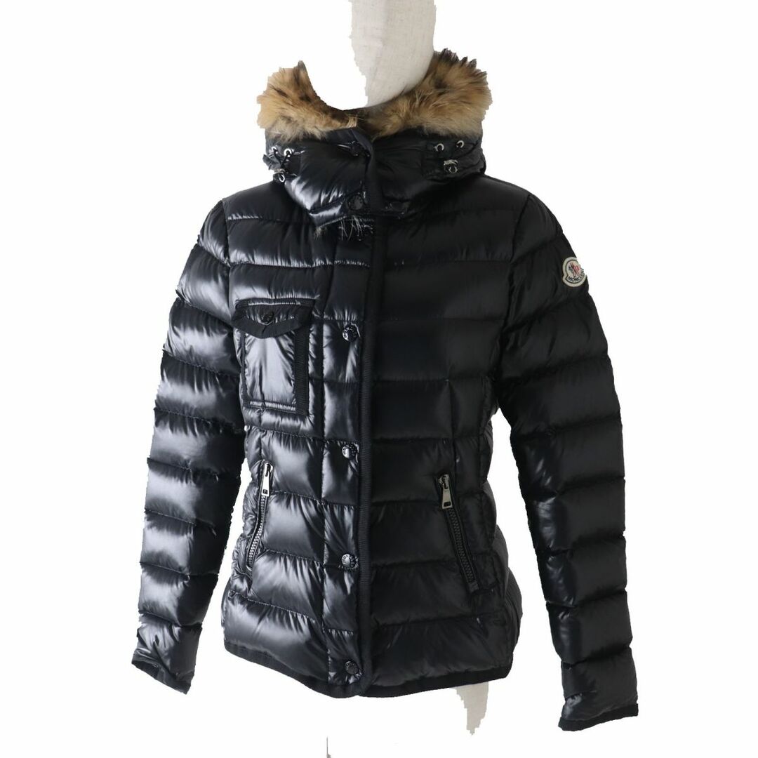 美品◎正規品 19-20AW MONCLER モンクレール ARMOISE アルモワーズ ファー・フード付き ワッペン ダウンジャケット レディース ブラック 1