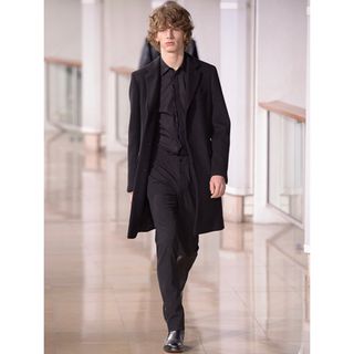 完全正規品 XL 美品 エルメス カシミヤ Wブレスト ロングコート