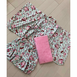 ニシマツヤ(西松屋)の新品　浴衣ドレス　90㎝ 帯付き　女の子(甚平/浴衣)