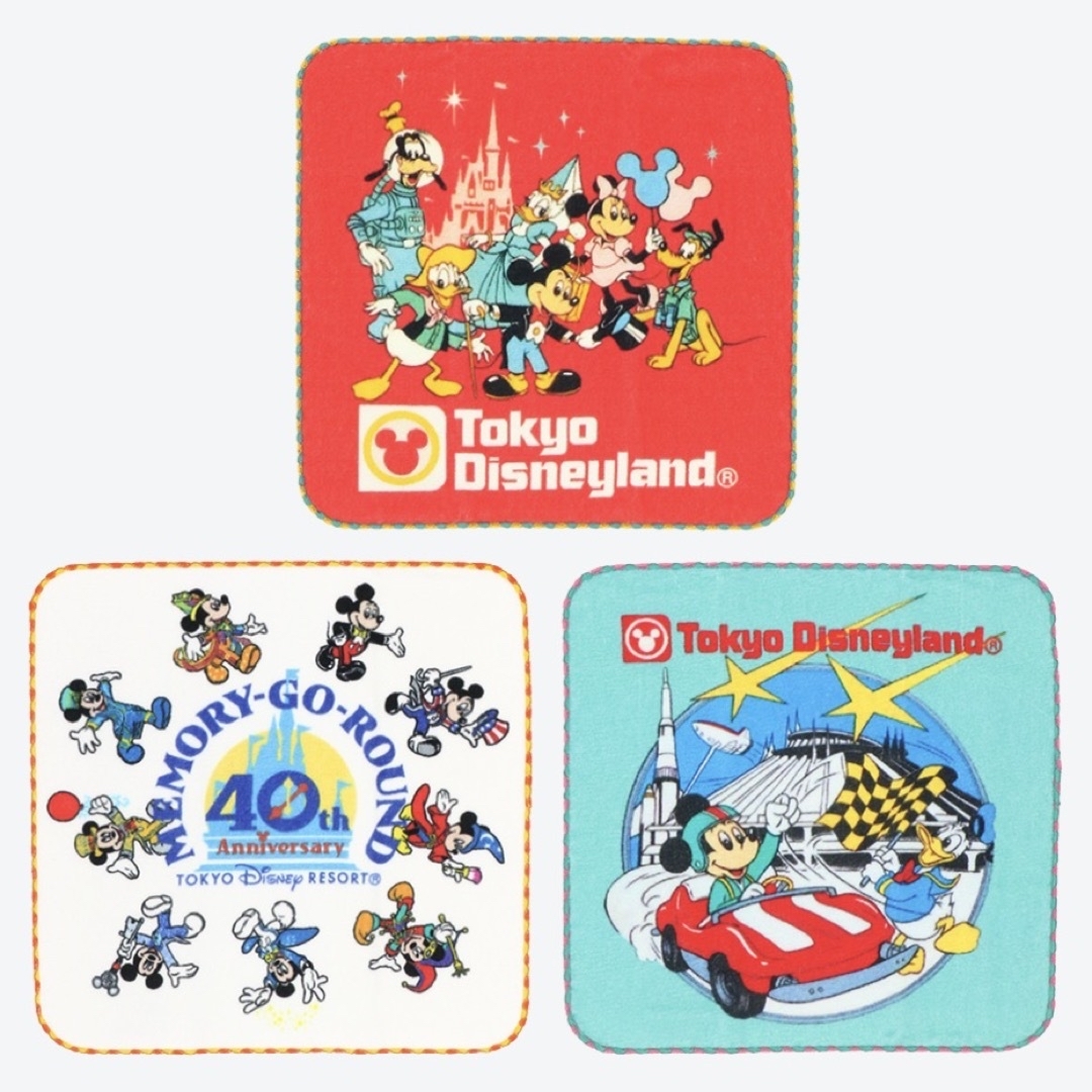 Disney(ディズニー)のディズニー　メモリーゴーラウンド ミニタオル 3枚セット 新品未開封 復刻 エンタメ/ホビーのおもちゃ/ぬいぐるみ(キャラクターグッズ)の商品写真