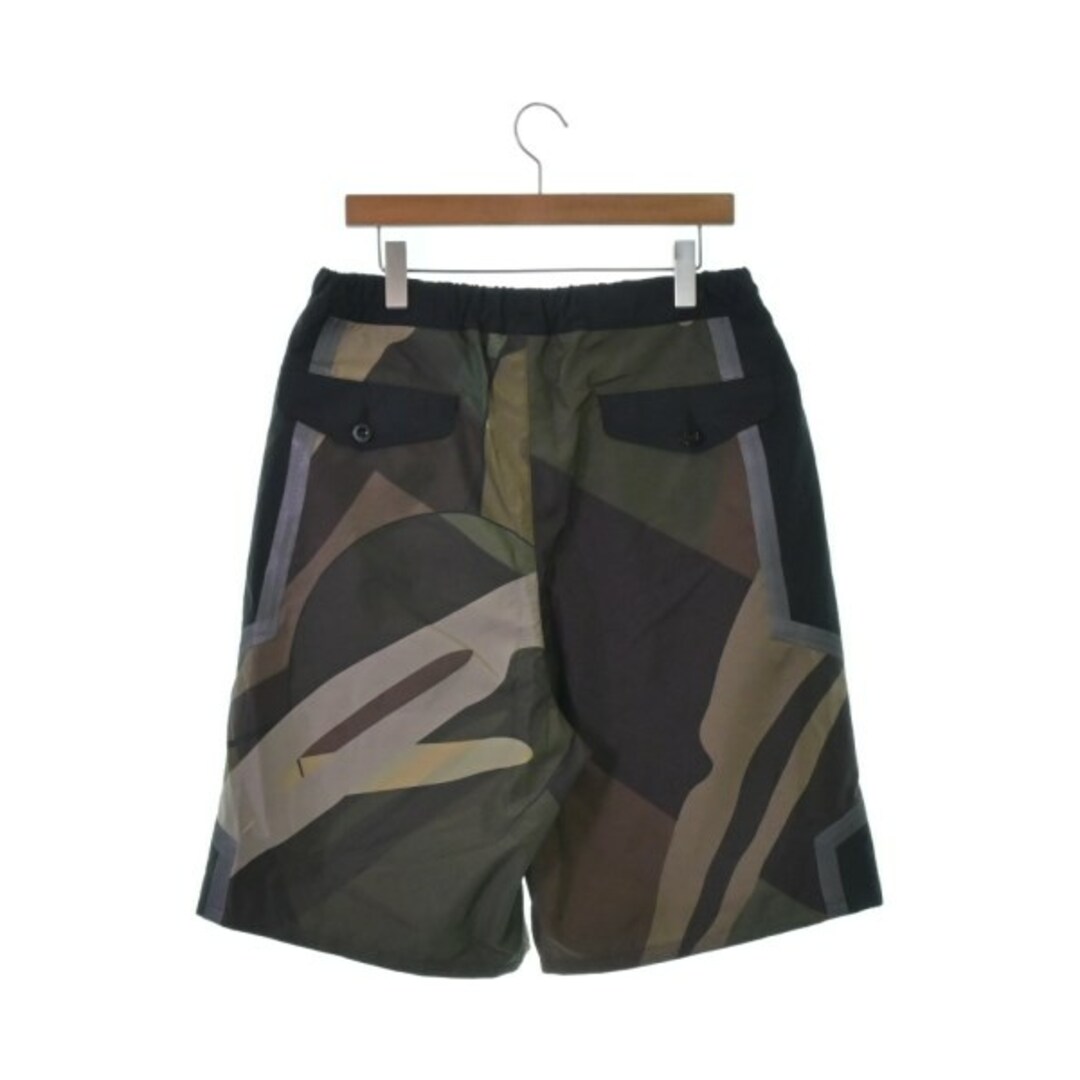 sacai サカイ ショートパンツ 2(M位) 黒xカーキx茶等(総柄) 【古着】 sacai サカイ ショートパンツ 2(M位) 黒xカーキx茶等(総柄) 【古着】
