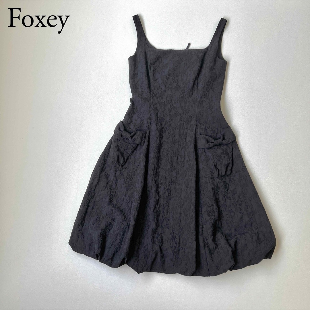 【美品】Foxey フォクシー　ドレス　ノースリーブワンピース　バルーンスカート39ω