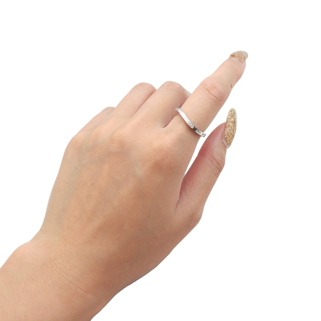美品 K18WG ホワイトゴールド リング 指輪 ブラックダイヤ 0.50ct 【1-0081287】