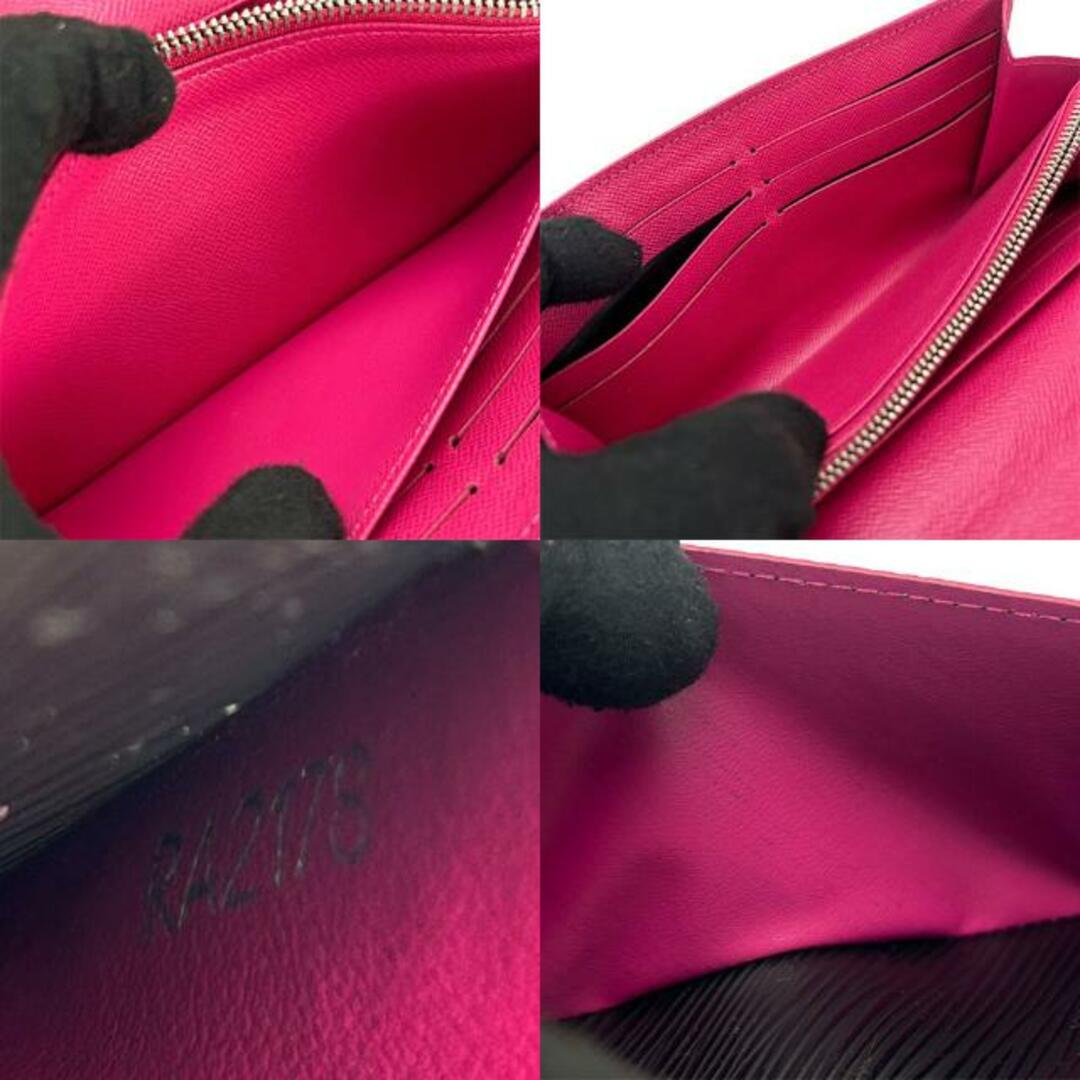 【中古】 ルイヴィトン 二つ折り長財布 ポルトフォイユ・サラ M64322 エピ ノワール ブラック ホットピンク 普段使い 小物 女性 レディース  LV ロゴ LOUIS VUITTON Long Wallet Epi Leather Noir Pink