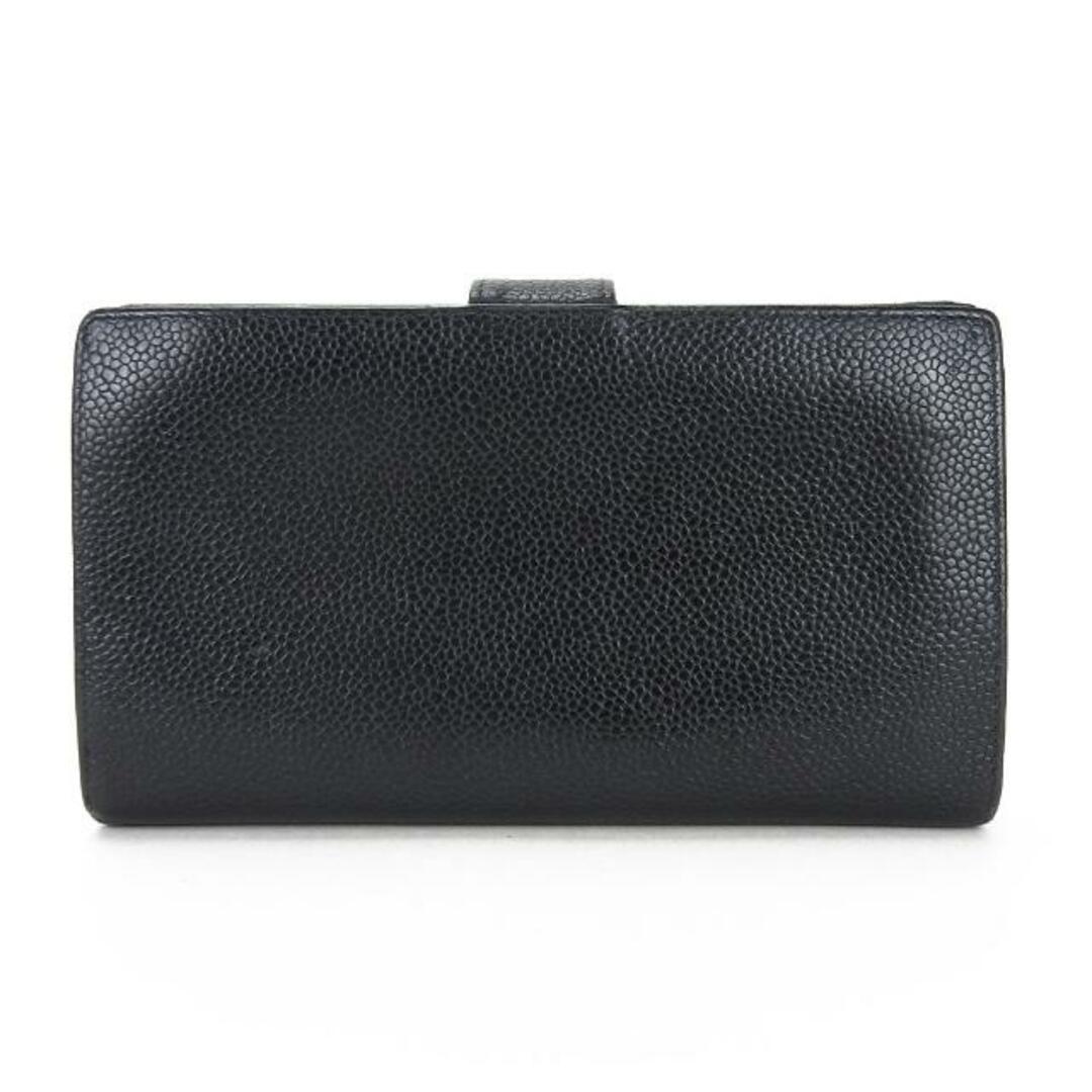 CHANEL - 【中古】 シャネル 二つ折り長財布 キャビアスキン 9番台