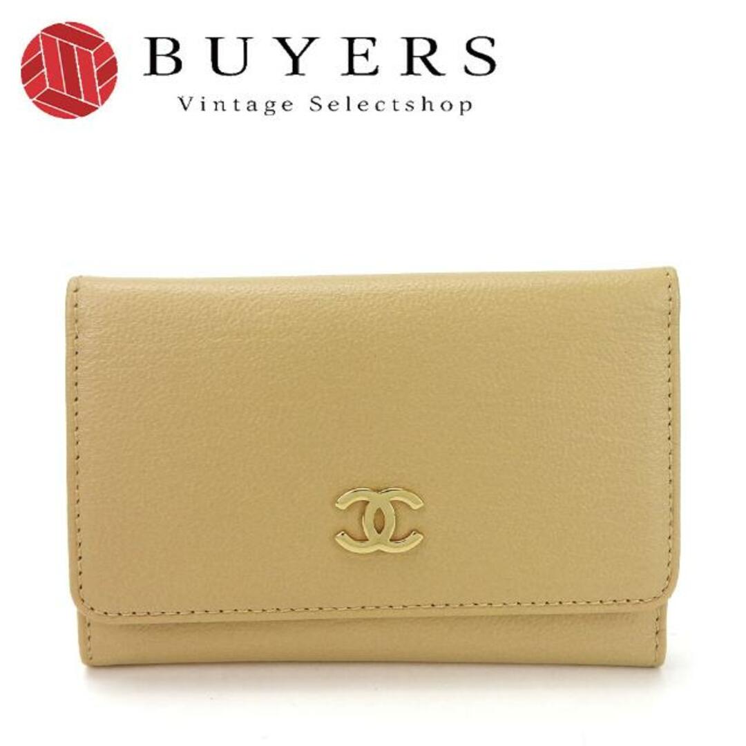 シャネル キーケース 6連 ココマーク レザー 革 ベージュ 7番台 シック レディース 女性 小物 CHANEL Kyecase Coco leather beige