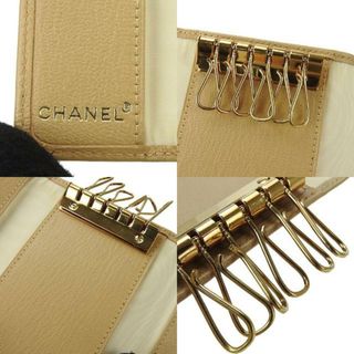 【中古】 シャネル キーケース 6連 ココマーク レザー 革 ベージュ 7番台 シック レディース 女性 小物 CHANEL Kyecase Coco  leather beige