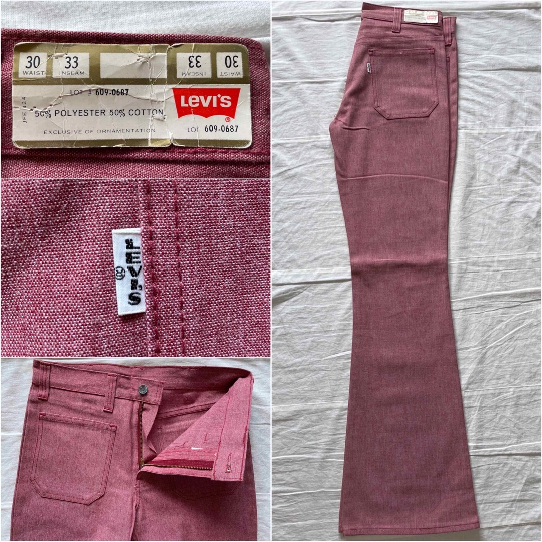 70´s LEVI´S 609 ベルボトム w30 BigE リーバイス 646