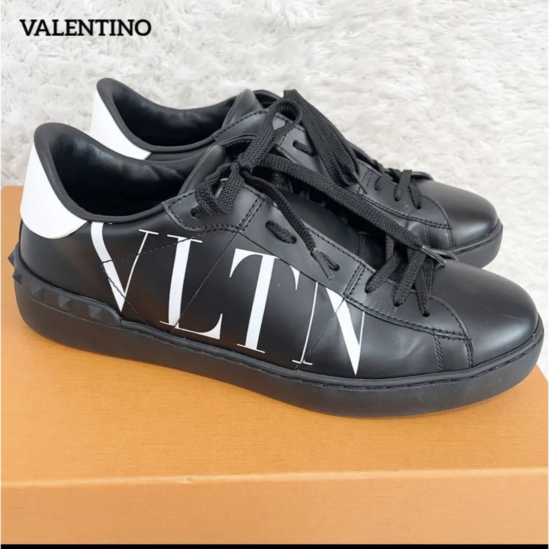 希少 美品 VALENTINO GARAVANI レザーオープンスニーカー 42