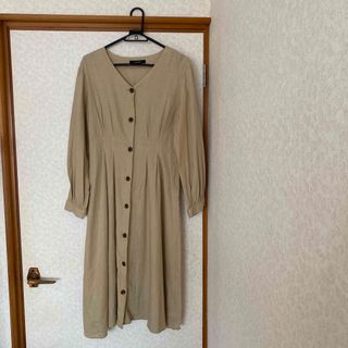 ダブルクローゼット(w closet)の麻レーヨンウエストタックワンピース(ロングワンピース/マキシワンピース)