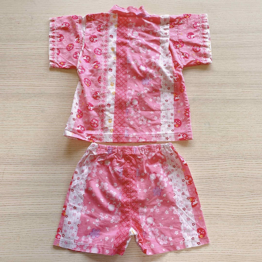 甚平 ベビー キッズ 90サイズ 女の子 キッズ/ベビー/マタニティのキッズ服女の子用(90cm~)(甚平/浴衣)の商品写真