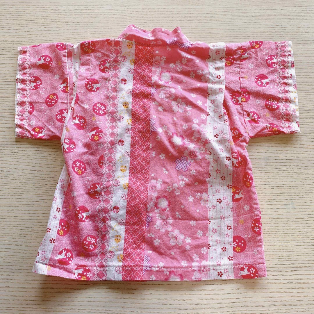 甚平 ベビー キッズ 90サイズ 女の子 キッズ/ベビー/マタニティのキッズ服女の子用(90cm~)(甚平/浴衣)の商品写真