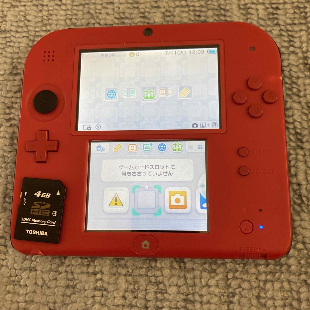 ニンテンドー2DS - ニンテンドー2DS レッド SDカード付き動作品の通販