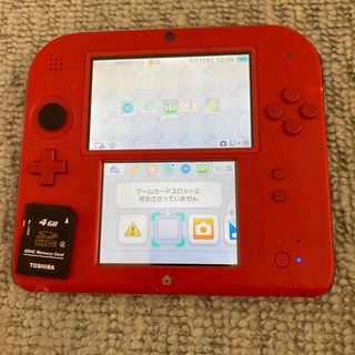 ニンテンドー2DS(ニンテンドー2DS)のニンテンドー2DS レッド SDカード付き動作品(携帯用ゲーム機本体)