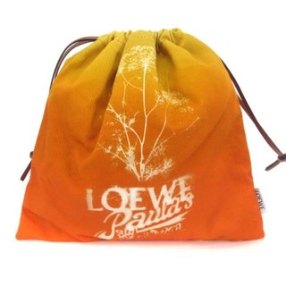 ロエベ(LOEWE)のロエベ LOEWE フェンネル ドローストリングポーチ 巾着 オレンジ 鞄(ポーチ)