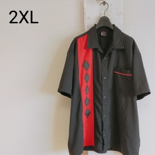 DADDY-O’ｓ　半袖　ツートンシャツ　ブラック　レッド　2XL　USA製(シャツ)