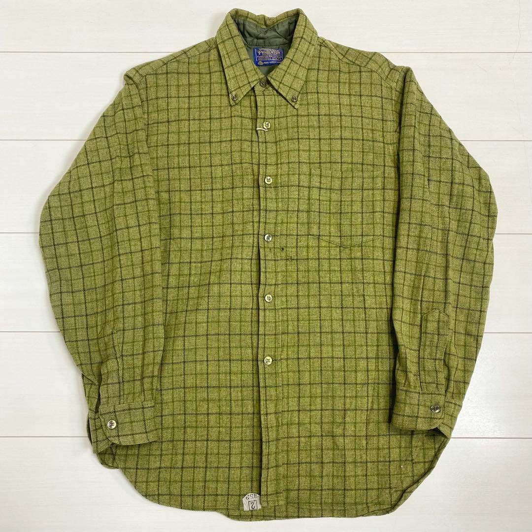 USA製 Pendleton ペンドルトン 60s チェックウールシャツ L - シャツ