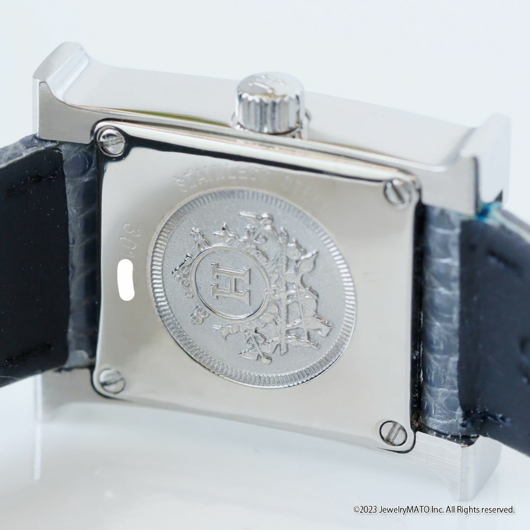【鑑別書付き】エルメス 腕時計 H ウォッチ HH1.110 白文字盤 ダイヤ