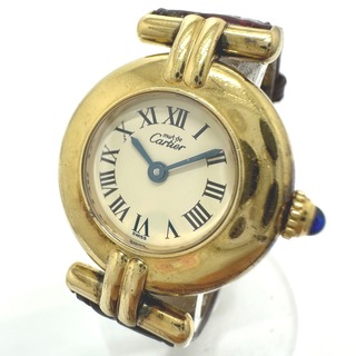 カルティエ(Cartier)のカルティエ CARTIER マストコリゼ ヴェルメイユ ヴィンテージ クォーツ 腕時計 SV925 ゴールド(腕時計)