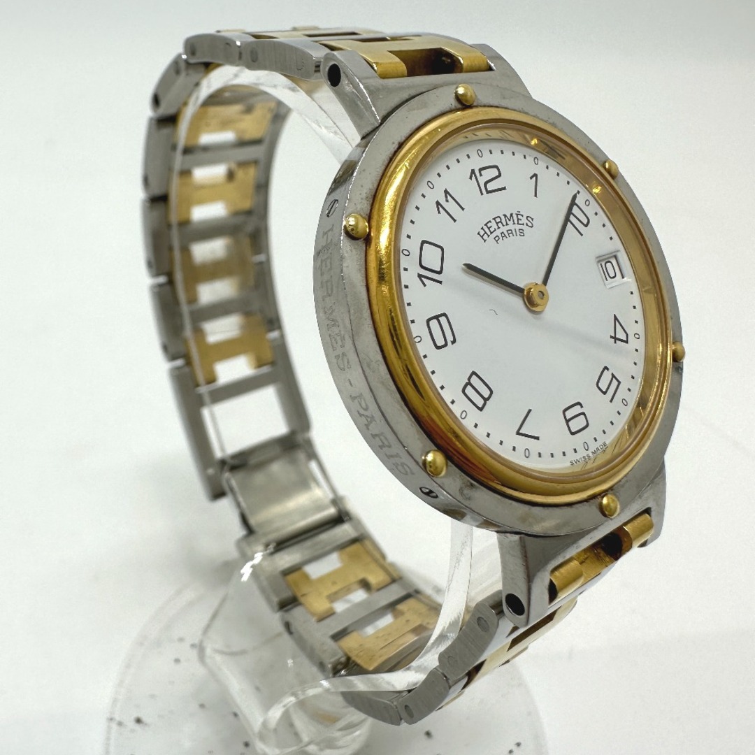 Hermes(エルメス)のエルメス HERMES クリッパー クォーツ デイト 腕時計 SS/GP シルバー/ゴールド メンズの時計(腕時計(アナログ))の商品写真